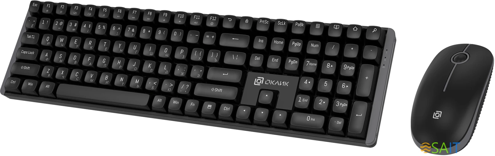 Клавиатура + мышь Оклик S315W клав:черный мышь:черный USB беспроводная Multimedia (1978741)
