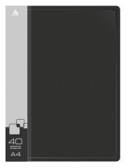 Папка с 40 прозр.вклад. Бюрократ -BPV40BLCK A4 пластик 0.65мм торц.карм с бум. встав черный