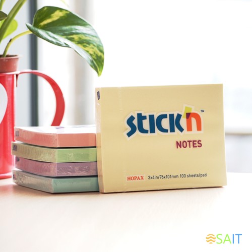 Блок самоклеящийся бумажный Stick`n 21404 76x101мм 100лист. 70г/м2 пастель сиреневый