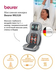 Массажная накидка Beurer MG320 35Вт серый (648.09)