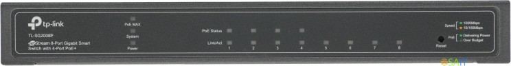 Коммутатор TP-Link JetStream SG2008P (L2) 8x1Гбит/с 4PoE+ 62W управляемый