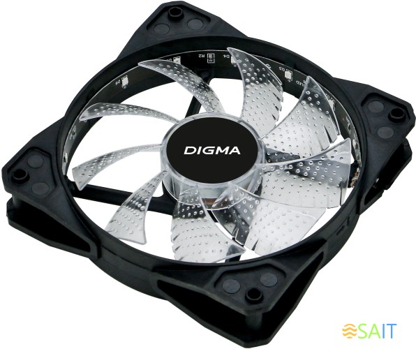 Вентилятор для корпуса Digma DFAN-FRGB2 RGB 120х120x25 черный 3-pin 4-pin (Molex) 23дБ Ret