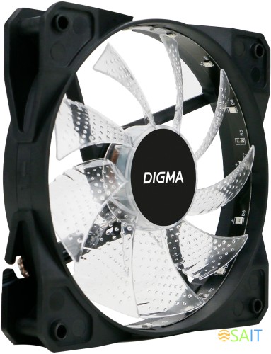 Вентилятор для корпуса Digma DFAN-FRGB2 RGB 120х120x25 черный 3-pin 4-pin (Molex) 23дБ Ret