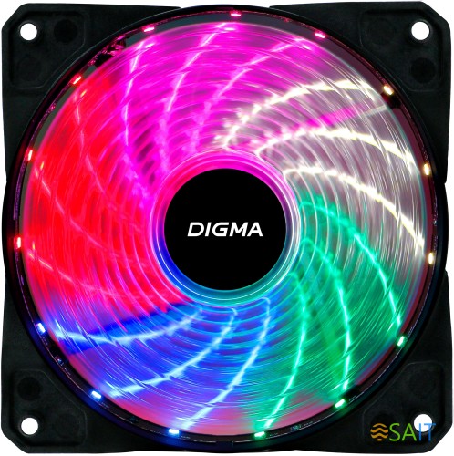 Вентилятор для корпуса Digma DFAN-FRGB2 RGB 120х120x25 черный 3-pin 4-pin (Molex) 23дБ Ret