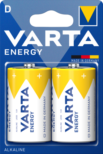Батарейка Varta ENERGY LR20 D BL2 Alkaline 1.5V (4120) (2 / 20 / 100) (2 шт.)