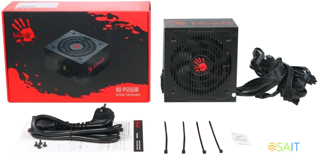 Блок питания Bloody ATX 550W BD-PS550B 80+ bronze (20+4pin) APFC 120mm fan 6xSATA RTL