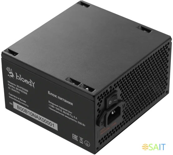 Блок питания Bloody ATX 550W BD-PS550B 80+ bronze (20+4pin) APFC 120mm fan 6xSATA RTL