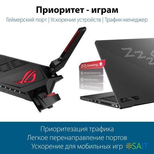 Роутер беспроводной Asus GT-AX6000 AX6000 100/1000/2500BASE-T черный