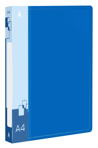 Папка на 4-х кольцах Бюрократ -0818/4RBLU A4 пластик 0.7мм кор.18мм внутр. с вставкой синий