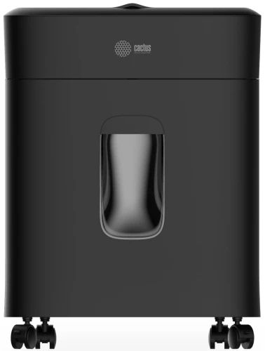 Шредер Cactus CS-SH-D4 черный с автоподачей (секр.P-5) фрагменты 60лист. 15лтр. скрепки скобы пл.карты