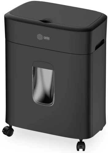 Шредер Cactus CS-SH-D4 черный с автоподачей (секр.P-5) фрагменты 60лист. 15лтр. скрепки скобы пл.карты