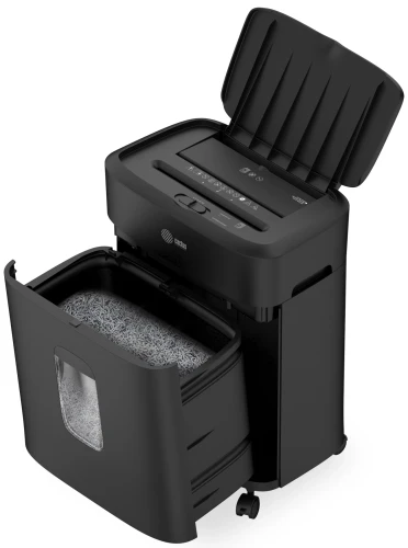 Шредер Cactus CS-SH-D4 черный с автоподачей (секр.P-5) фрагменты 60лист. 15лтр. скрепки скобы пл.карты