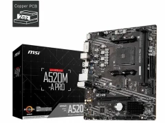 Материнская плата MSI A520M-A PRO Soc-AM4 AMD A520 2xDDR4 mATX AC`97 8ch(7.1) GbLAN RAID+DVI+HDMI