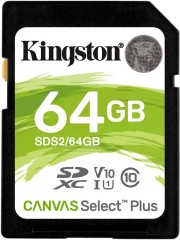 Флеш карта SDXC 64GB Kingston SDS2/64GB Canvas Select Plus w/o adapter