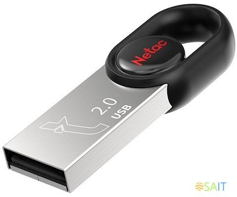 Флеш Диск Netac 16Gb UM2 NT03UM2N-016G-20BK USB2.0 серебристый/черный