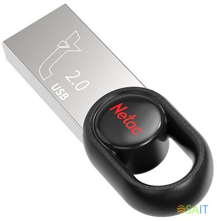 Флеш Диск Netac 16Gb UM2 NT03UM2N-016G-20BK USB2.0 серебристый/черный