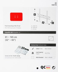 Кронштейн для телевизора Hama H-108770 черный 32"-56" макс.30кг настенный фиксированный