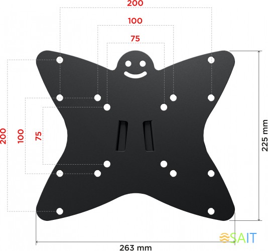 Кронштейн для телевизора Holder LCDS-5036 металлик 19"-37" макс.30кг настенный поворот и наклон