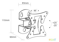 Кронштейн для телевизора Arm Media LCD-101 черный 10"-26" макс.30кг настенный поворот и наклон