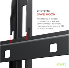 Кронштейн для телевизора Holder LCD-F4610 черный 32"-65" макс.60кг настенный фиксированный