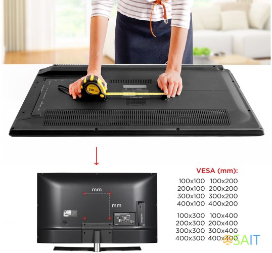 Кронштейн для телевизора Holder LCD-F4610 черный 32"-65" макс.60кг настенный фиксированный