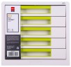 Бокс для документов Deli EZ01053 Rio 5 выдвижных ящиков 277х344х259мм белый/зеленый пластик
