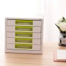 Бокс для документов Deli EZ01053 Rio 5 выдвижных ящиков 277х344х259мм белый/зеленый пластик