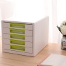 Бокс для документов Deli EZ01053 Rio 5 выдвижных ящиков 277х344х259мм белый/зеленый пластик