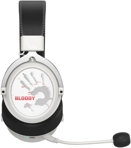 Наушники с микрофоном A4Tech Bloody MR590 Sports белый/черный 1.5м мониторные BT/Radio/3.5mm оголовье (MR590+ WIRED/SPORT WHITE)