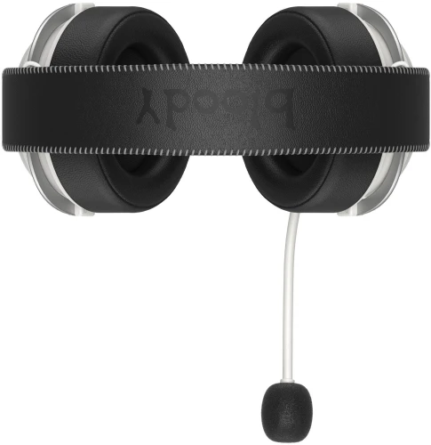 Наушники с микрофоном A4Tech Bloody MR590 Sports белый/черный 1.5м мониторные BT/Radio/3.5mm оголовье (MR590+ WIRED/SPORT WHITE)