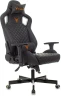 Кресло игровое Knight Outrider черный ромбик эко.кожа с подголов. крестов. металл