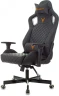 Кресло игровое Knight Outrider черный ромбик эко.кожа с подголов. крестов. металл
