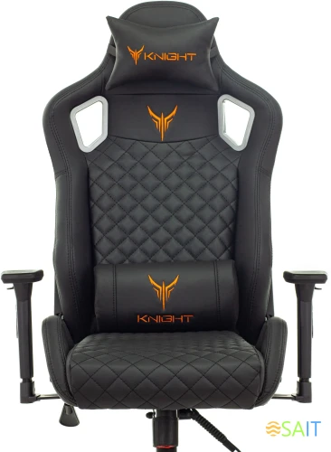 Кресло игровое Knight Outrider черный ромбик эко.кожа с подголов. крестов. металл