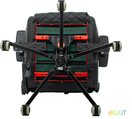 Кресло игровое Knight Outrider черный ромбик эко.кожа с подголов. крестов. металл