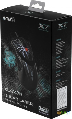 Мышь A4Tech Oscar Editor XL-747H рисунок/голубой лазерная 3600dpi USB 6but (XL-747H (BLUE SPIDER))