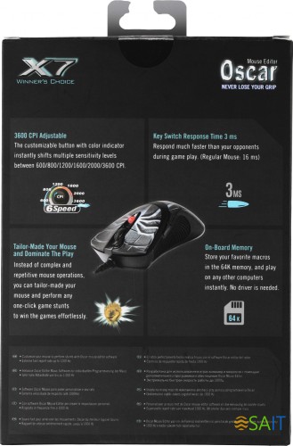 Мышь A4Tech Oscar Editor XL-747H рисунок/голубой лазерная 3600dpi USB 6but (XL-747H (BLUE SPIDER))