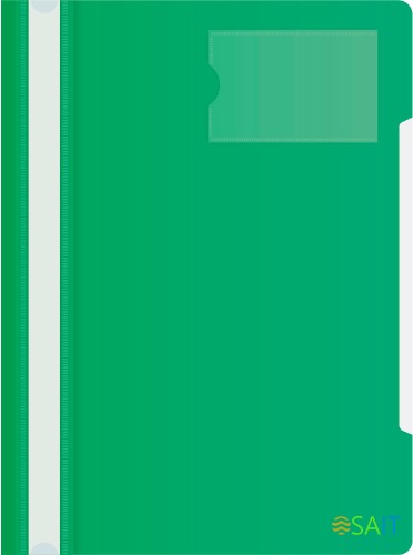 Папка-скоросшиватель Бюрократ -PS-V20GRN A4 прозрач.верх.лист карм.для визит. пластик зеленый 0.12/0.16