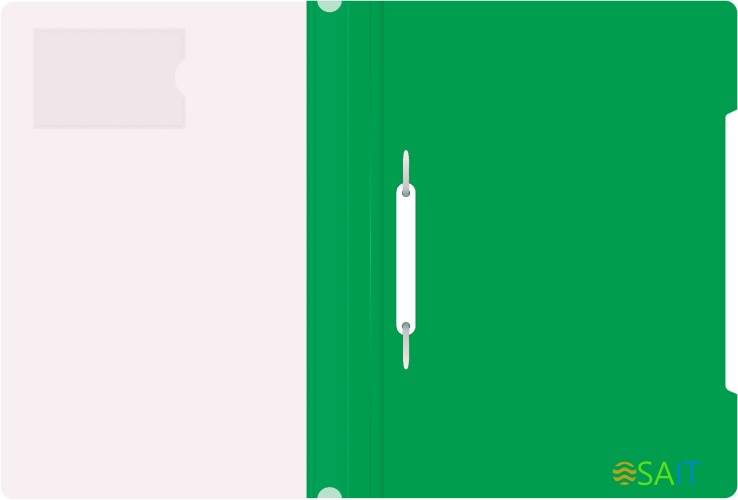 Папка-скоросшиватель Бюрократ -PS-V20GRN A4 прозрач.верх.лист карм.для визит. пластик зеленый 0.12/0.16