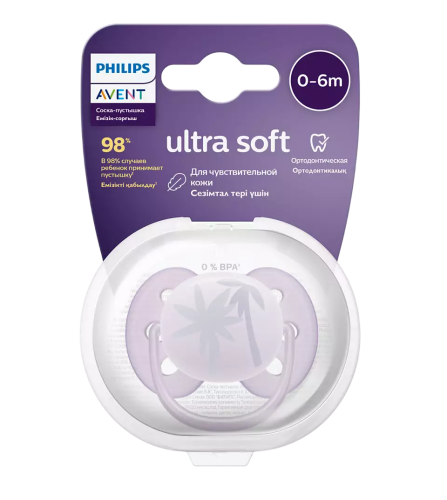 Пустышка ultra soft, пальмы, 0-6 мес., 1 шт. Пустышка ultra soft, пальмы, 0-6 мес., 1 шт.