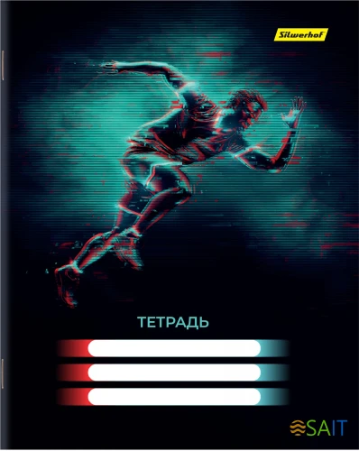 Набор тетрадей Silwerhof 18л. клет. A5 Спорт 4диз. мел.карт. вод.лак скрепка (упак.:4шт)