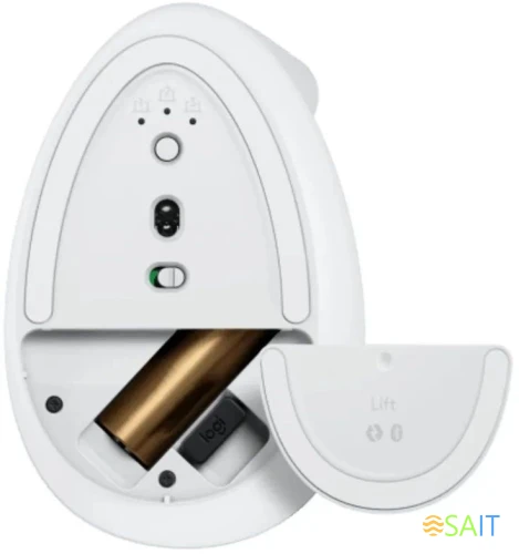 Мышь Logitech Lift белый оптическая 4000dpi silent беспров. BT/Radio USB для ноутбука 5but (910-006486)