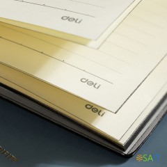 Блокнот Deli EN141LPINK A5 210х143мм искусст. кожа 112л линейка мягкая обложка розовый