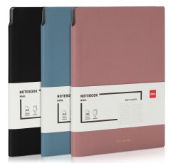 Блокнот Deli EN141LPINK A5 210х143мм искусст. кожа 112л линейка мягкая обложка розовый