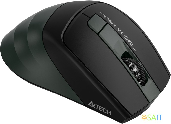 Мышь A4Tech Fstyler FB35S темно-зеленый/черный оптическая 2000dpi беспров. BT/Radio USB для ноутбука 5but (FB35S USB MIDNIGHT GREEN)