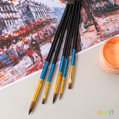 Набор кистей Deli EC406 синтетика (наб.5шт) синт.кругл.№1,3,5/синт.плос.№5,8