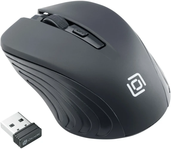 Мышь Оклик 545MW черный оптическая 1600dpi беспров. USB для ноутбука 4but (368626)