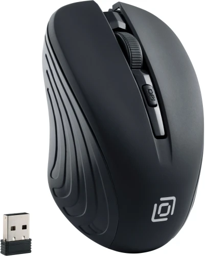 Мышь Оклик 545MW черный оптическая 1600dpi беспров. USB для ноутбука 4but (368626)