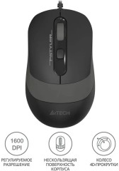 Мышь A4Tech Fstyler FM10S черный/серый оптическая 1600dpi silent USB 3but (FM10S USB GREY)
