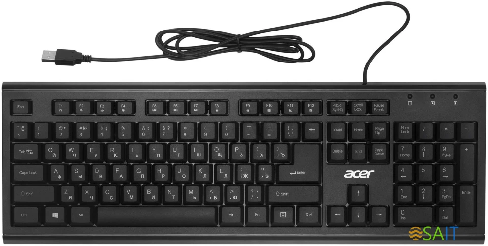 Клавиатура Acer OKW120 черный USB Multimedia (ZL.KBDEE.006)