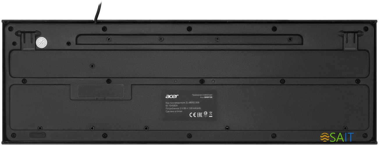 Клавиатура Acer OKW120 черный USB Multimedia (ZL.KBDEE.006)
